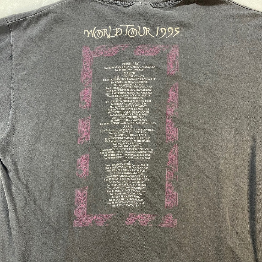 Vintage Hanes Jimmy Page Robert Plant No Quarter Tour T-Shirt XL‎ distressed - Picture 11 of 12